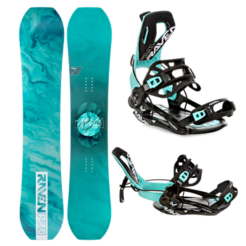 Damski zestaw snowboard Raven pro marble Carbon
