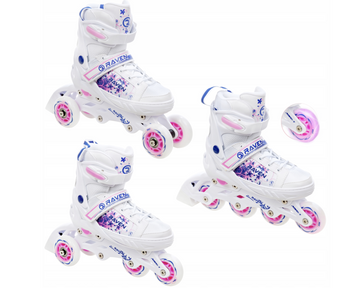 Rolki Łyżwy 3w1 -  RAVEN Meia  Kółko LED