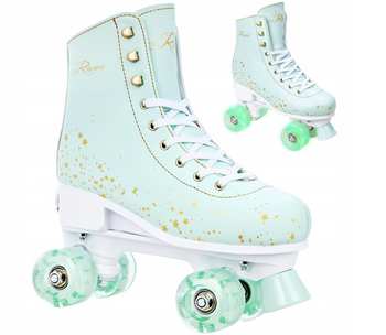 Retro Wrotki Regulowane RAVEN Noa Mint LED